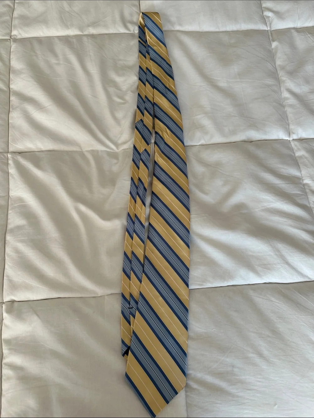 Yellow and Blue Striped Men's Tie - Refined Diagonal Design